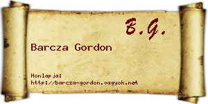 Barcza Gordon névjegykártya